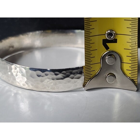 925 Sterling Silver Hammered Bangle Bracelet Vintage, READ Description - Picture 8 of 10